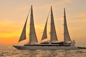 Le Ponant sunset in the Maldives
