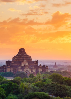 Bagan temples at sunset - The highlight of a Myanmar river cruise