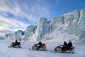 Snowmobiles near Longyearbyen, Spitsbergen