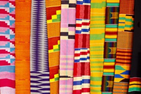 Fabrics at a market in Accra, Ghana