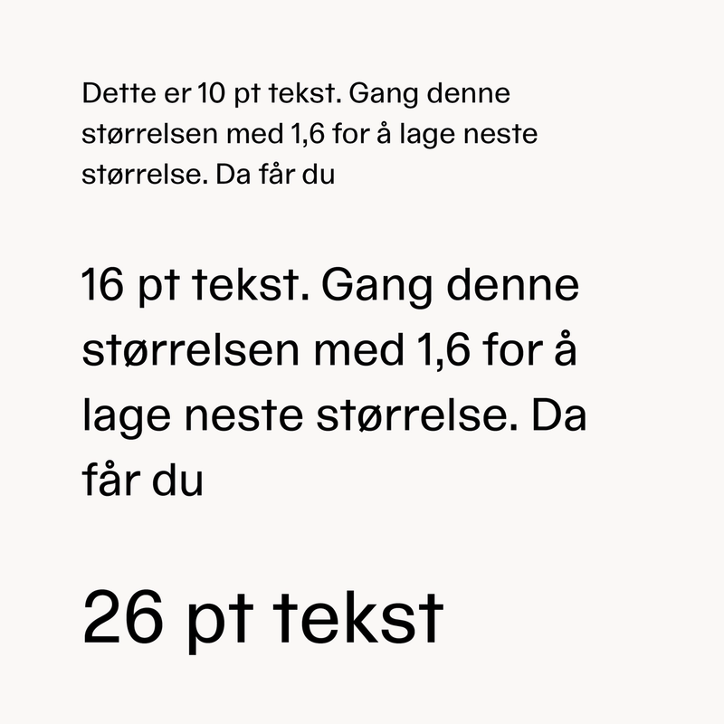 Bruk av typografistørrelser