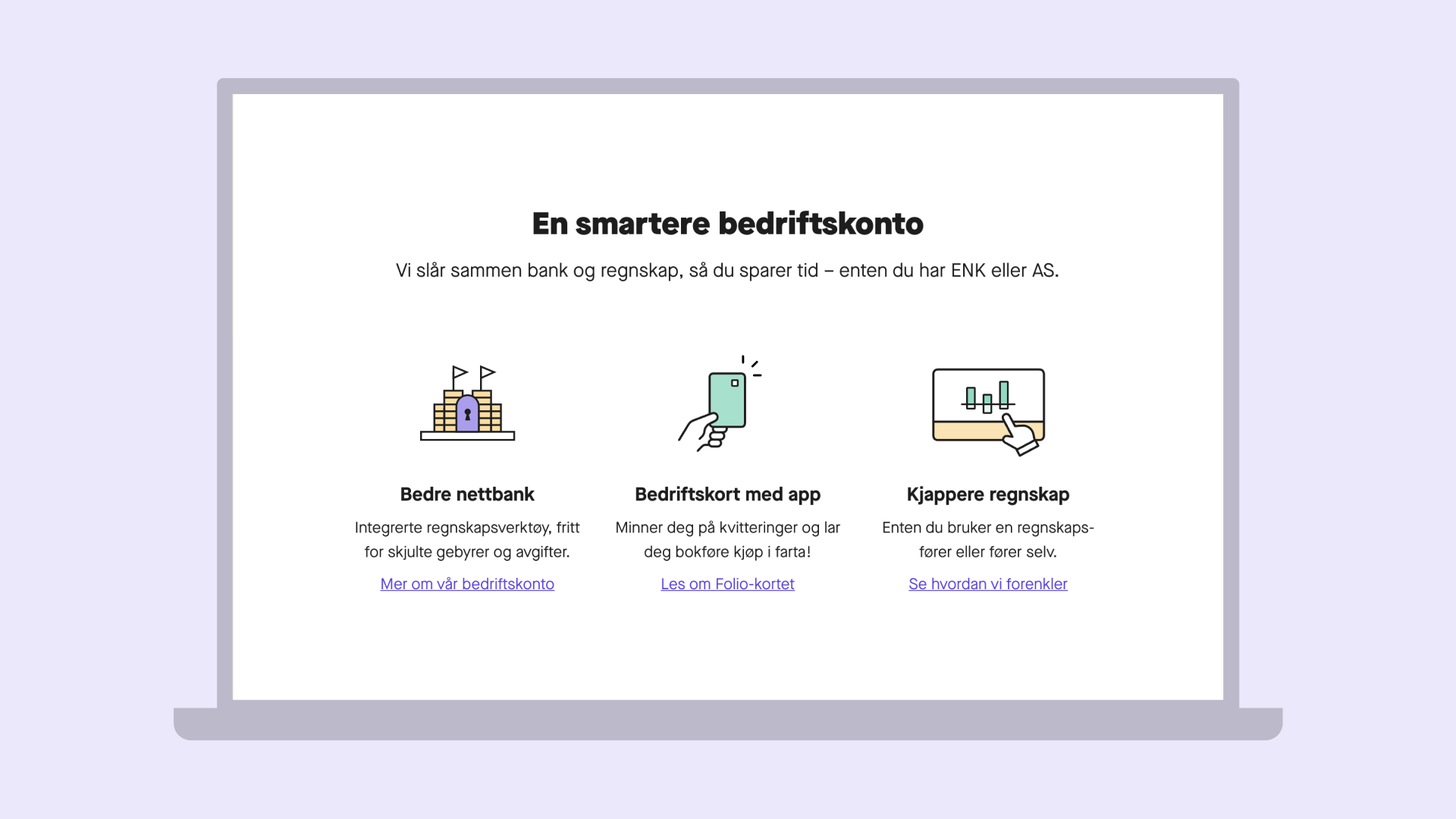 Skjermdump av nettsiden til Folio