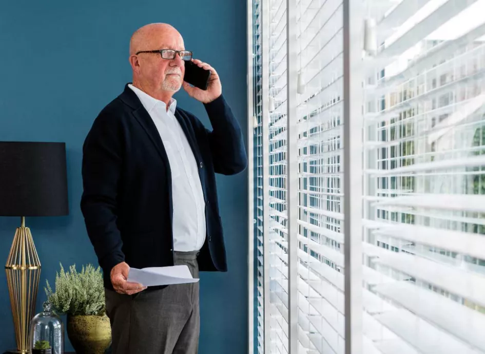 Elderly Man On Mobile Phone