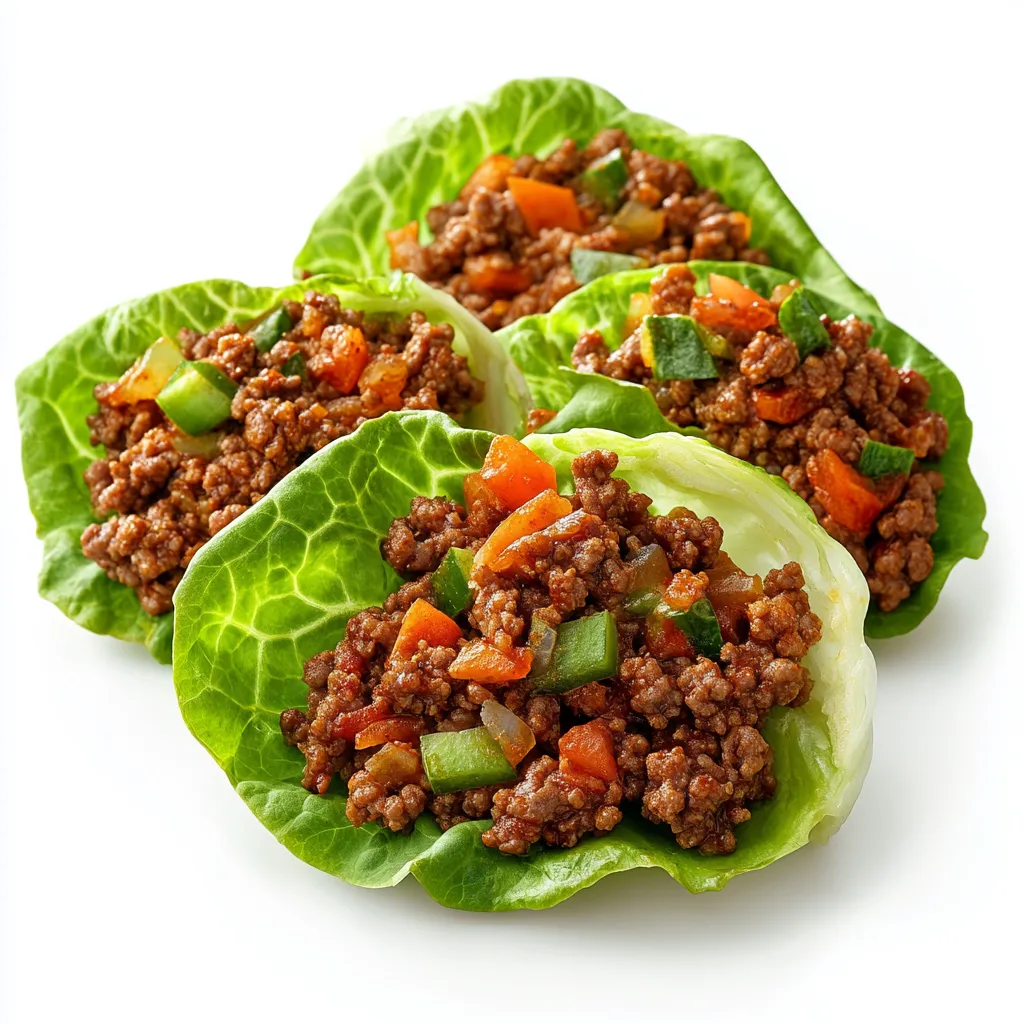 Spicy Ground Beef Lettuce Wraps