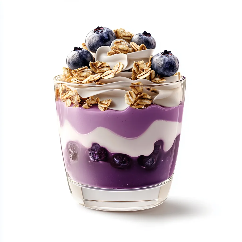 Blueberry Yogurt Parfait — plated and ready to serve