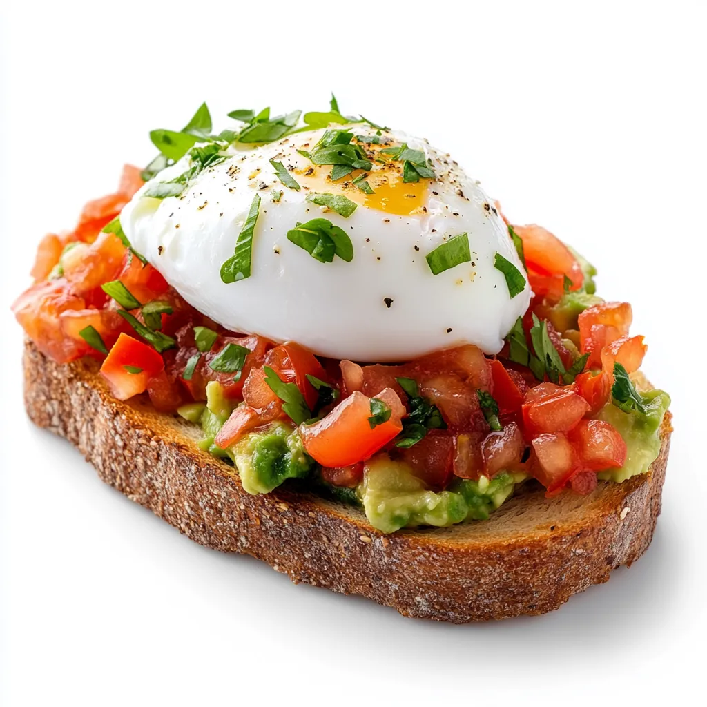 Spicy Avocado Toast with Poached Egg and Tomato Salsa