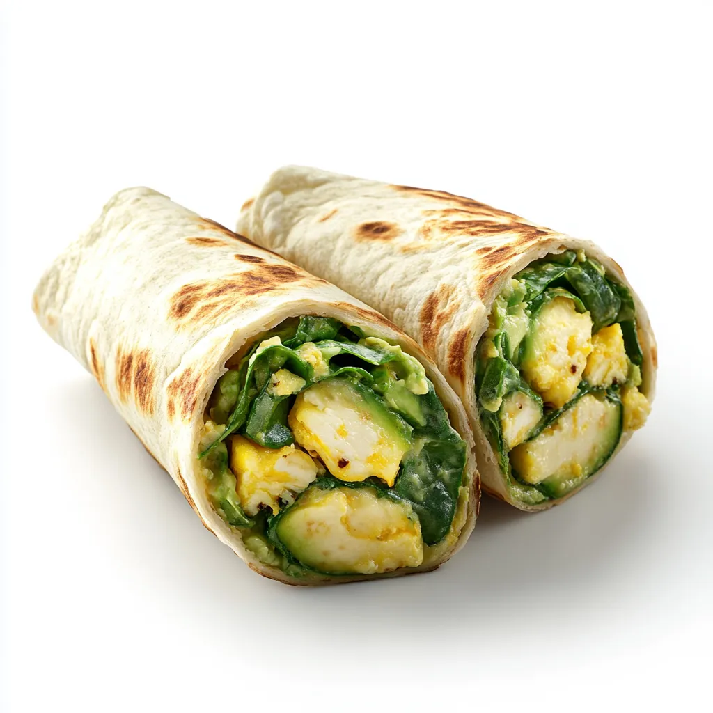 Spinach and Avocado Breakfast Wrap