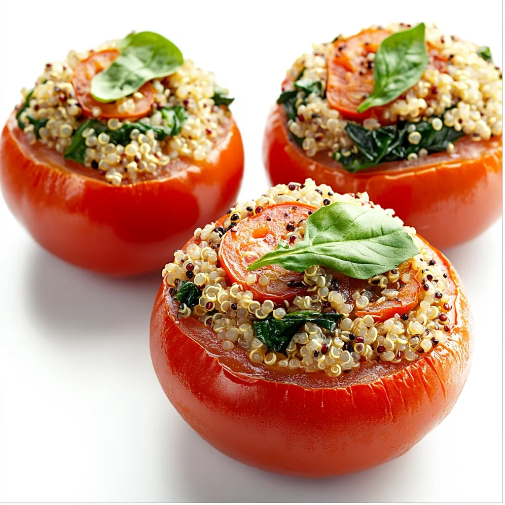Mediterranean Stuffed Tomatoes with Quinoa and Spinach