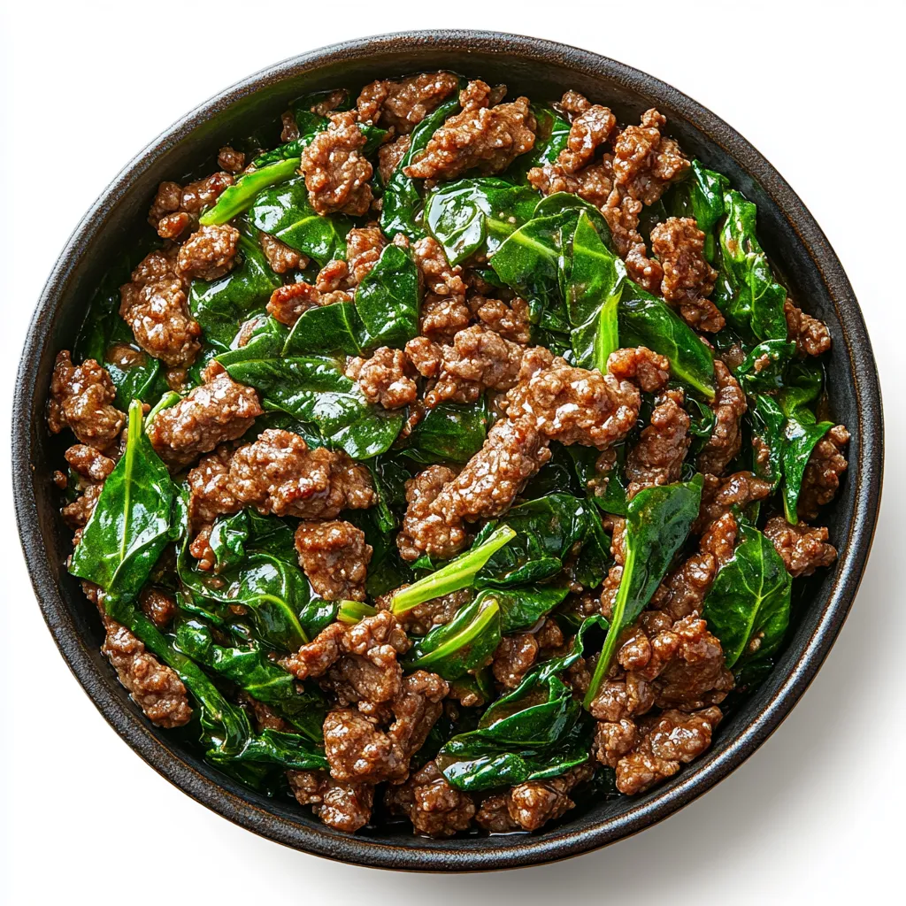 Keto Ground Beef and Spinach Stir-Fry