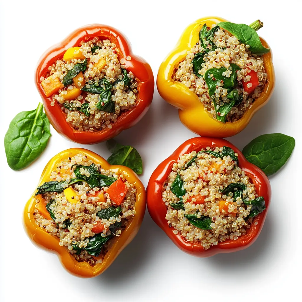 Mediterranean Stuffed Bell Peppers with Spinach and Quinoa
