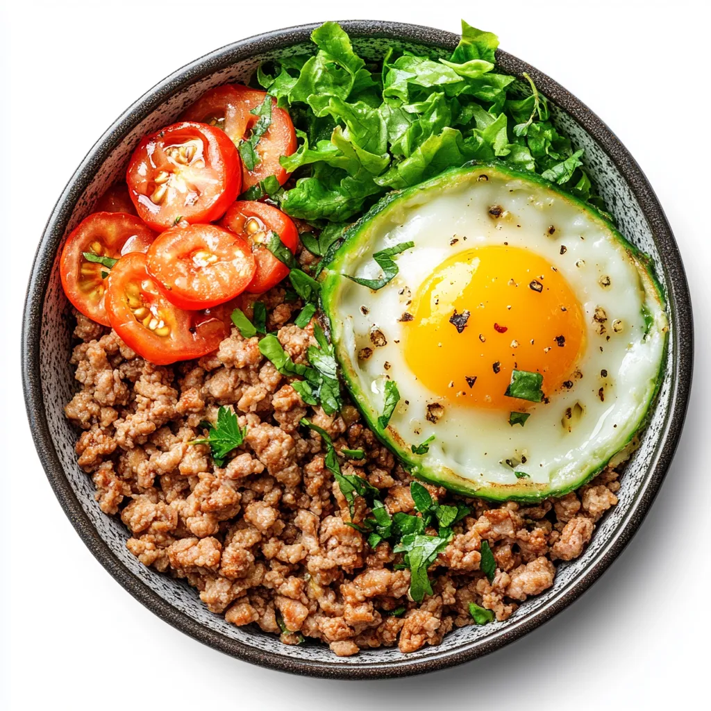 Savory Ground Turkey Breakfast Bowl — plated and ready to serve