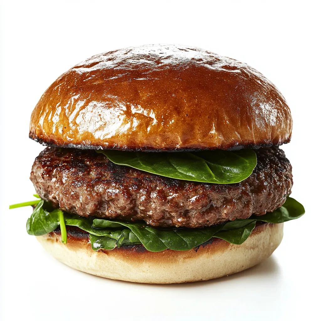 Spicy Spinach and Ground Beef Burger