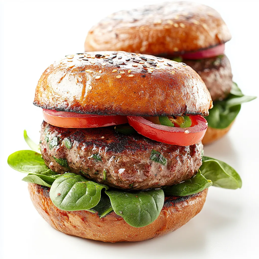Mediterranean Beef & Spinach Burgers