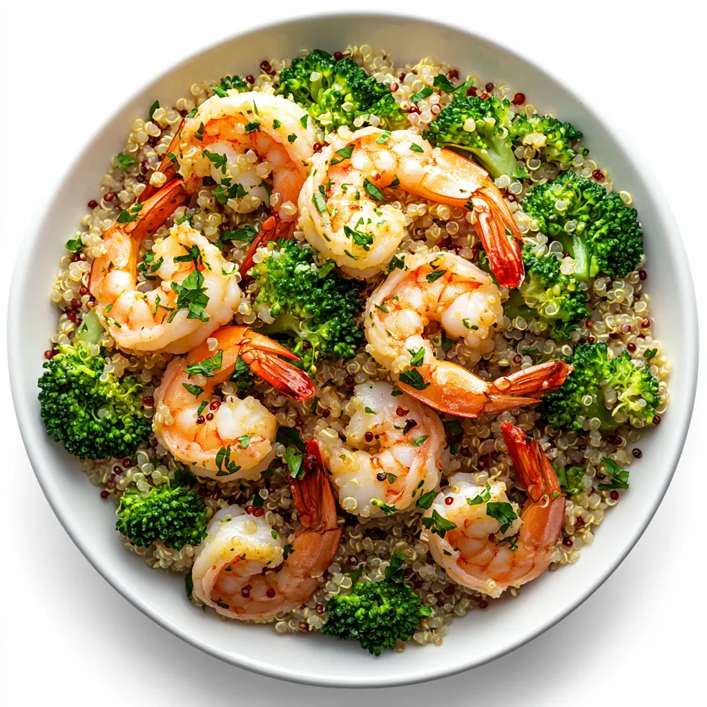 Lemon Garlic Shrimp with Quinoa and Broccoli