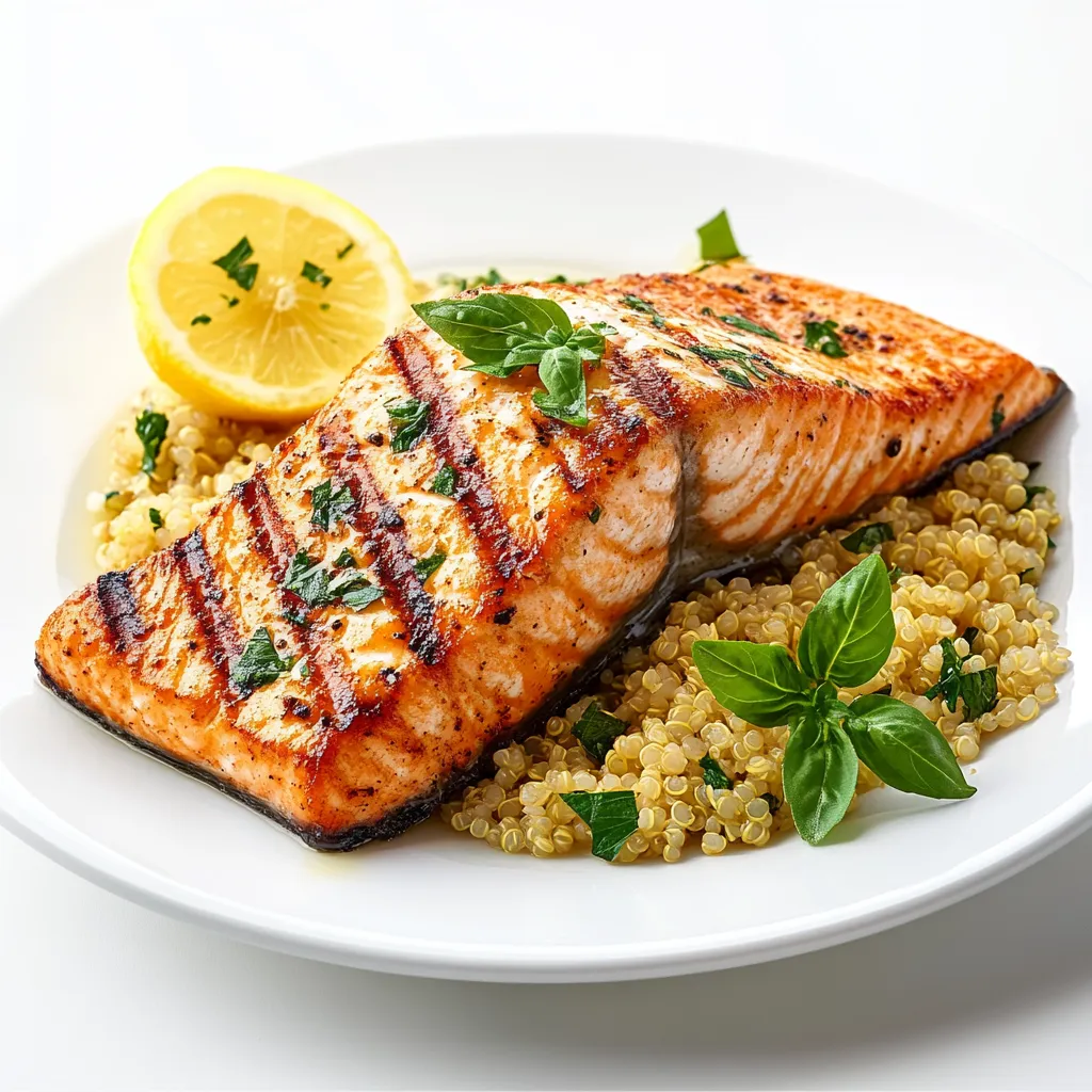 Grilled Salmon with Lemon Herb Quinoa
