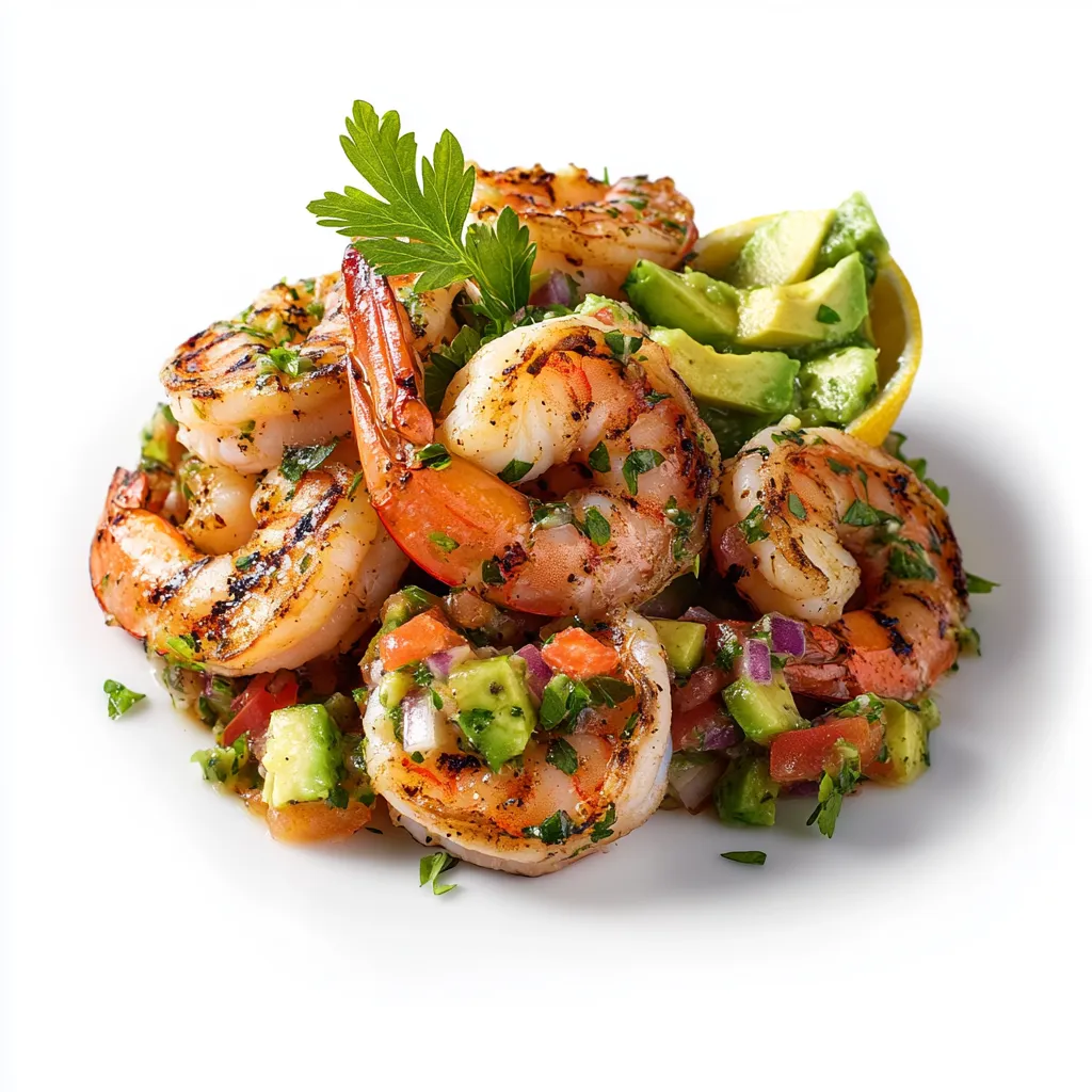 Lemon Herb Grilled Shrimp with Avocado Salsa