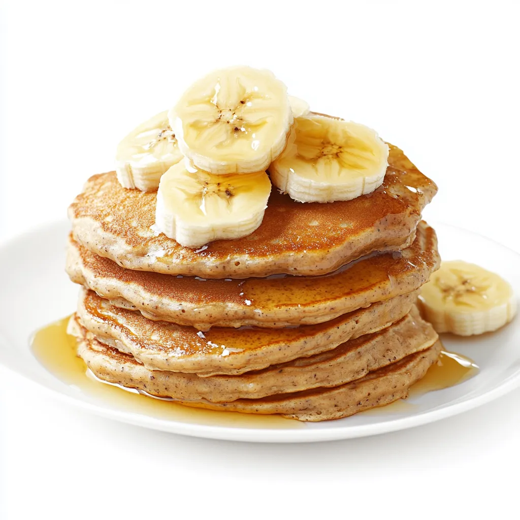 Banana Oatmeal Protein Pancakes — plated and ready to serve