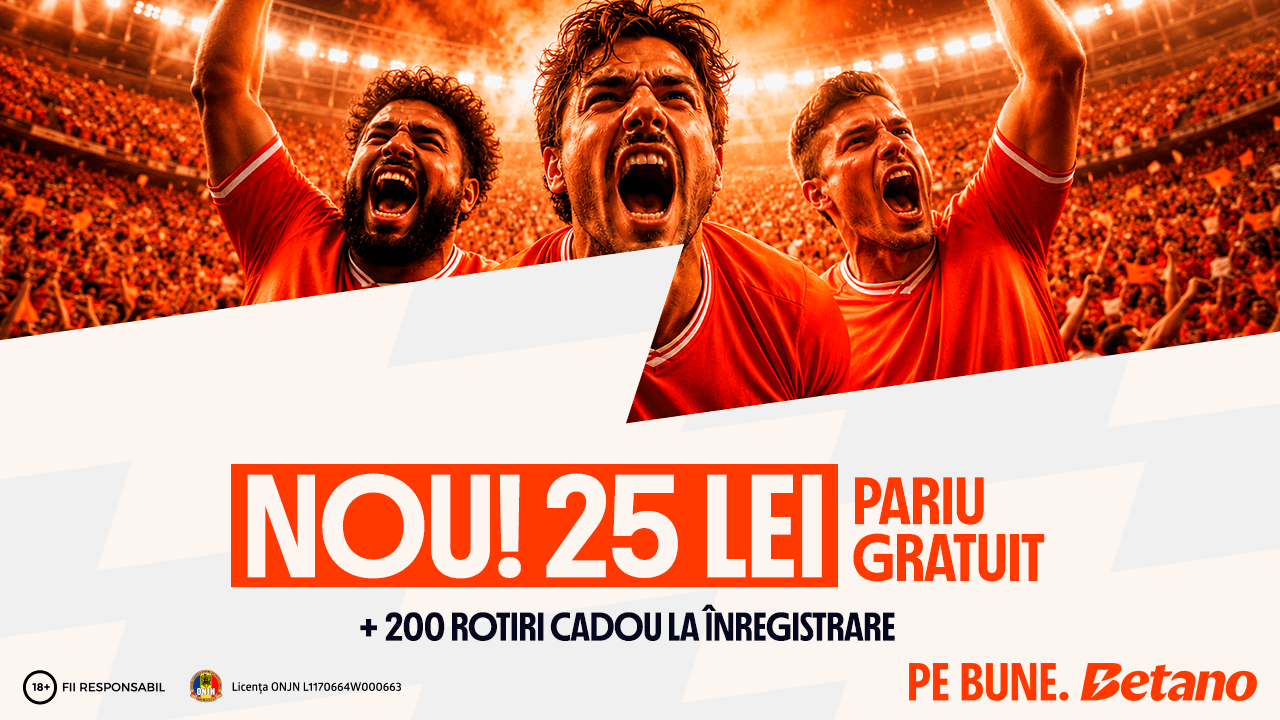 Betano bonus de bun venit 2026 - 25 lei pariu gratuit si 200 rotiri cadou