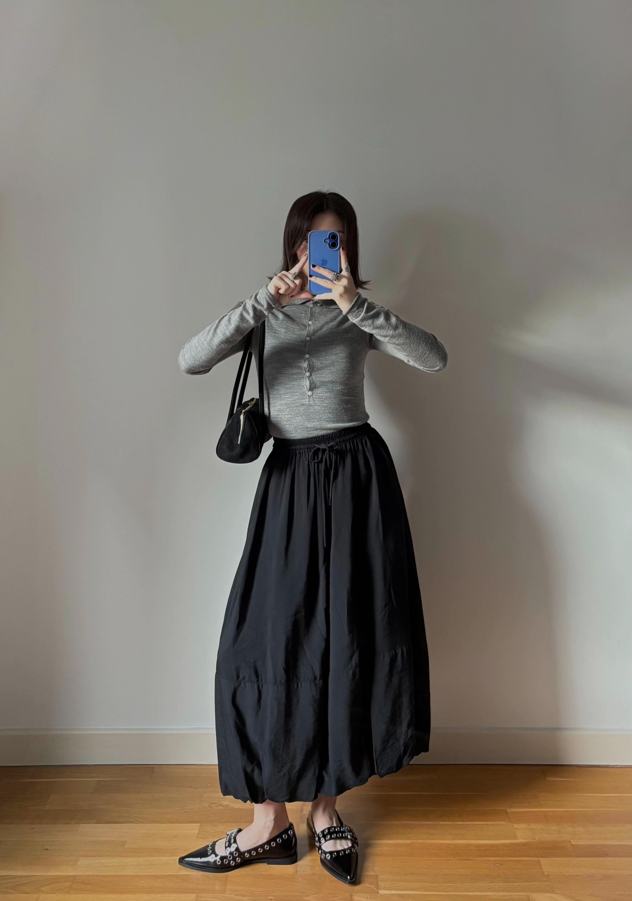 【13MONTH】Balloon Midi Skirt (CHARCOAL) MUSINSA | 13MONTH Balloon Midi Skirt (CHARCOAL)