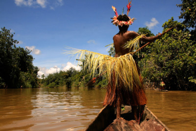 Paddling in the Sepik region