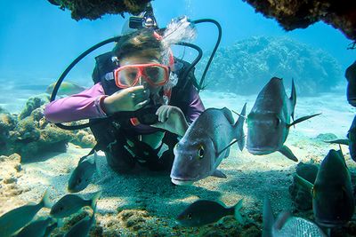 child scuba diving, Red Sea