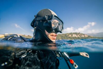 Diver in mask