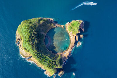 Top view of Islet of Vila Franca do Campo