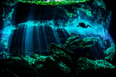 Diver in Cenote