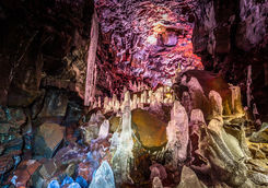 lava tunnel and lights