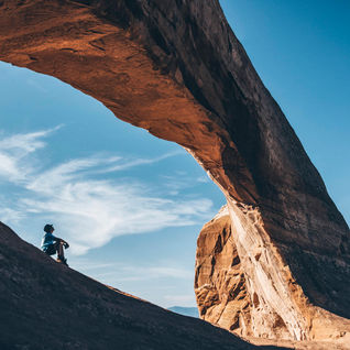 Hiker on Utah rock