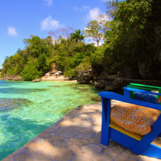 Deck chairs in the Caribbean
