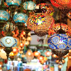 Lanterns at a bazaar