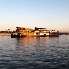 steam ship sudan at sunset