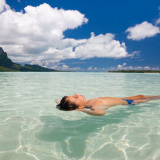 Child relaxing in Bora Bora