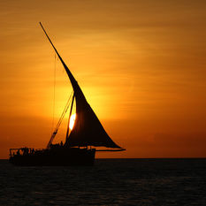 Tanzania dhow at sunset