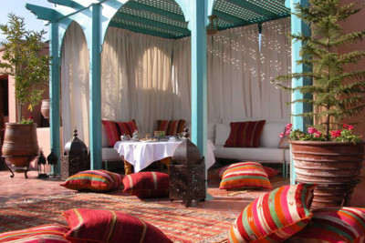 The roof terrace at Riad Kniza