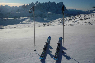 Skiing dolomites