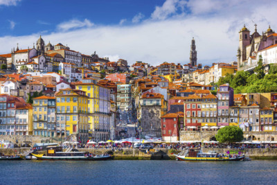 Colourful houses in Porto, Portugal