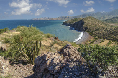 The coast line in Baja California in Mexico