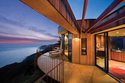 balcony view at the post ranch inn
