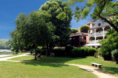 The exterior and grounds of the hotel