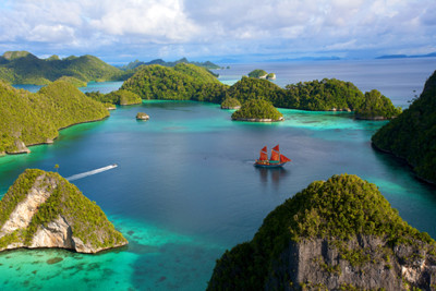Aerial view of Raja Ampat
