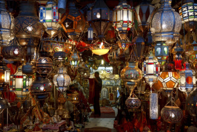 A Lighting Stall in Marrakech's Souq