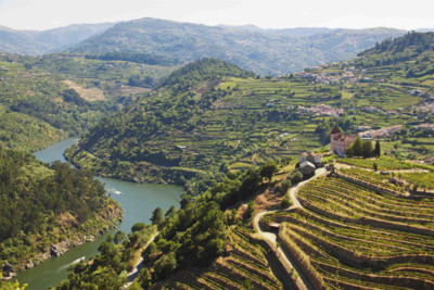 Aerial view across the Douro Valley