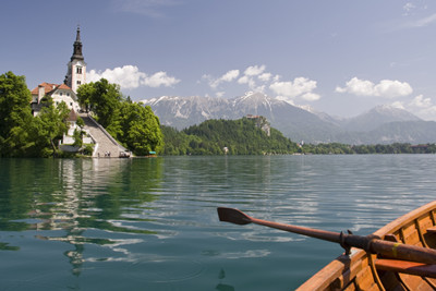 Rowing in Lake Bled