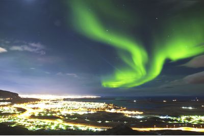 The Northern Lights in Reykjavik, Iceland