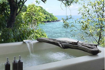Song Saa bath tub overlooking the sea