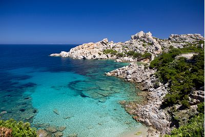 The blue ocean in Sardinia