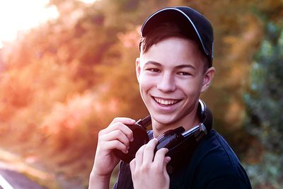 teenage boy smiling for photo