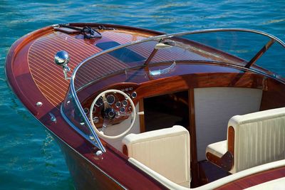 Wooden speedboat in Venice